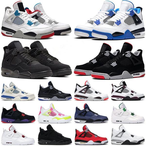 

shoes mens women basketball 4s jumpman university blue unc fire red 4 black cat bred white cement royalty men athletic sneakers