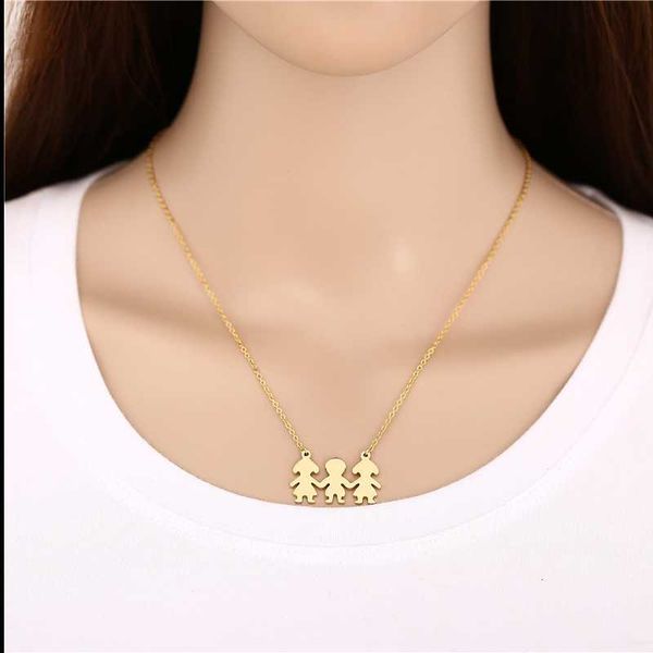 

chains fashion necklace titanium steel two girls valentine's day and christmas exquisite pendant jewelry birthday gift, Silver