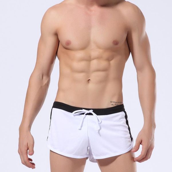 

sports quick-drying anti-glare polyester shorts summer men's casual tether loose breathable sweat-absorbent fitness, White;black