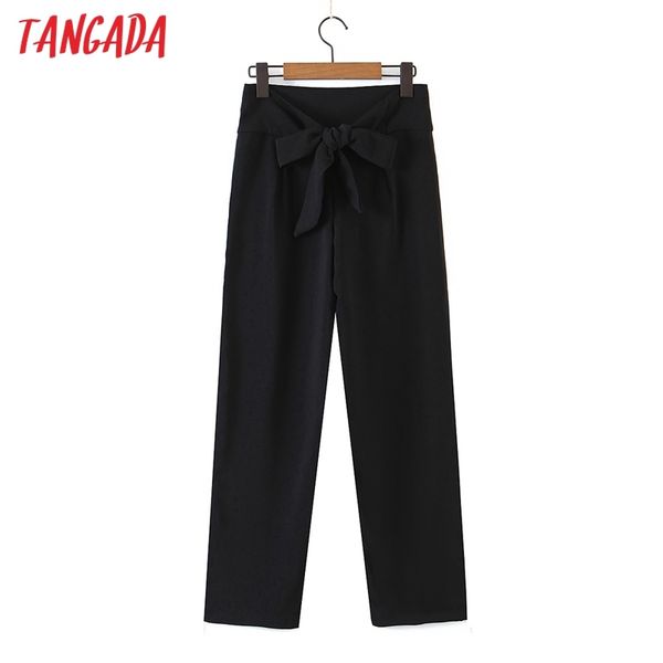 

fashion women black suit trousers with slash pockets buttons casual pants pantalon dz05 210416, Black;white