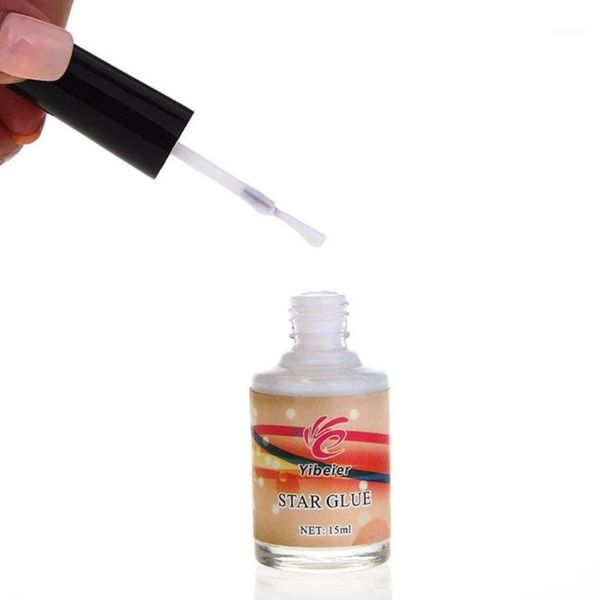 

hobbylane 15ml adhesive nail art glue for transfer foil stickers decal decoration gel polish base coat no wipe color1, Red;pink