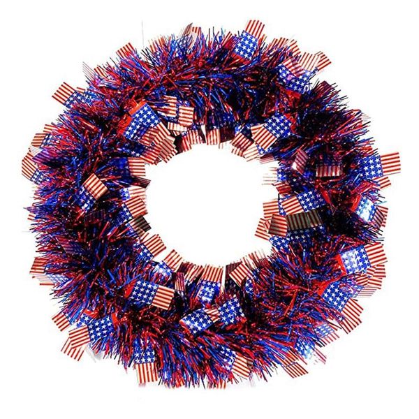 

decorative flowers & wreaths july 4th decoration patriotic garland red blue white star front door party wall
