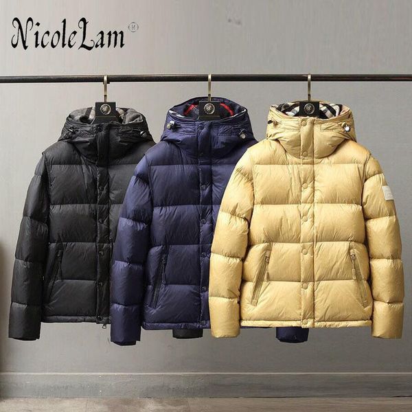 

men's down & parkas nicole 2021 bread jacket for men, short, thickened, warm and detachable sleeves vest coat men coats winter, Black