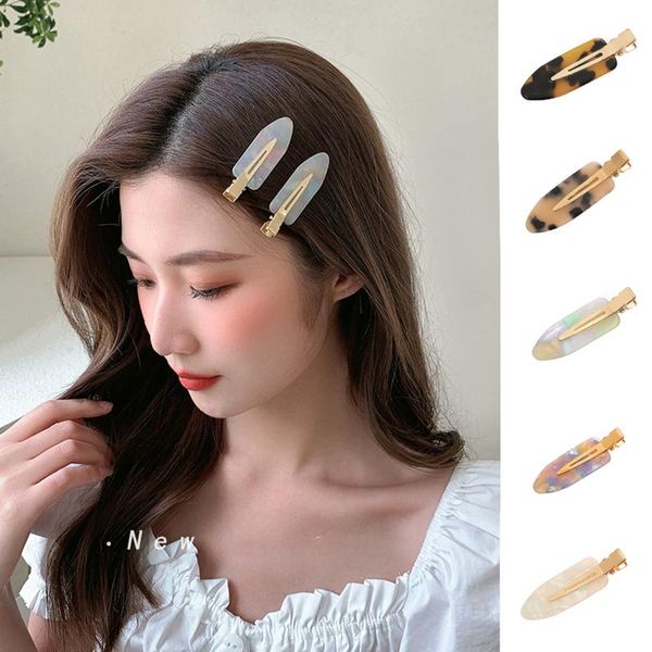 

hair accessories 1pcs simple wild leopard seamless clip women acetate sheet no bend bangs duckbill hairpins styling tool, Slivery;white