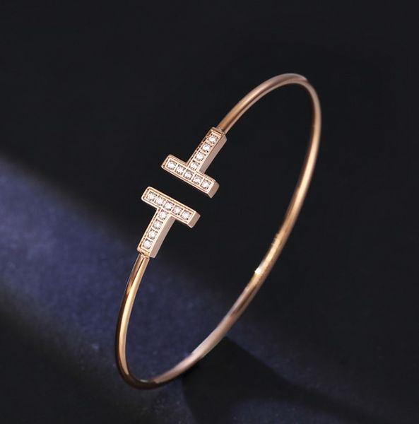 

classic t-shaped open bracelet fashion lovers bangle, Black