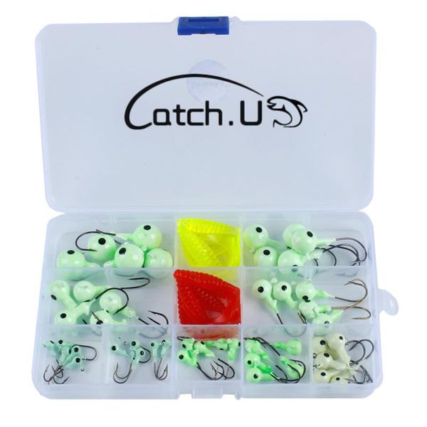 

50-100pcs exposed jig head hook fishing hooks 2-20g bait soft worm lead