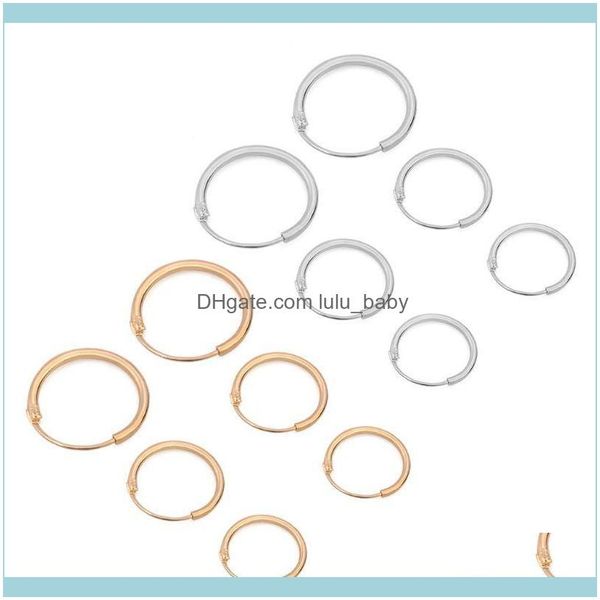 

jewelrypairs minimalism round circle earrings hoop women fashion jewelry & hie drop delivery 2021 aetjv, Golden;silver