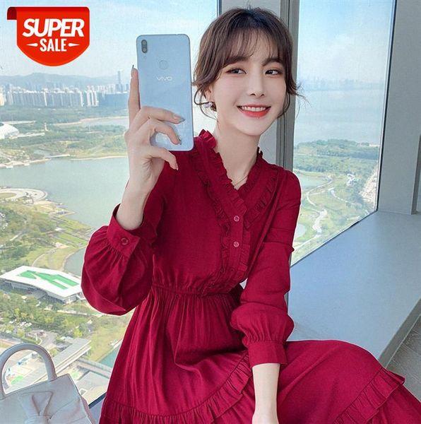 

[nuts] korean style ladies temperament slim-fit large-length skirt, waist slim red dress #yt02, Black;gray