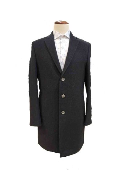 

daniel tisu - men's wool zipper coat, winter windbreaker, black, original