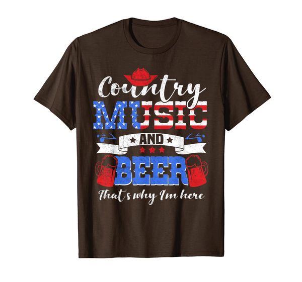 

country music and beer that's why i'm here gift t-shirt, White;black