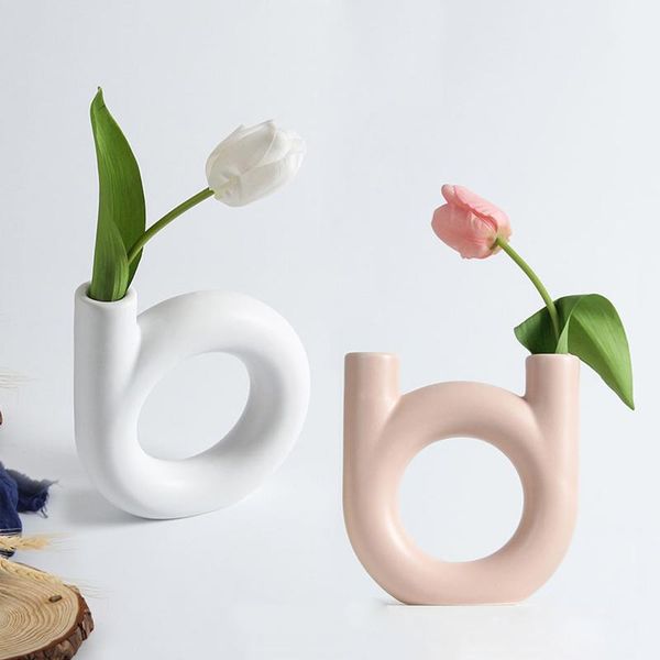 

vases nordic glazed ceramic flower vase home living room decoration ornament round shape arrangement modern artware