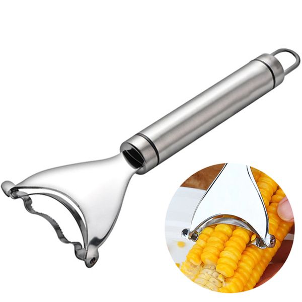 Aço inoxidável de milho stripper fruta ferramentas vegetais cob peeler threshing cozinha gadget cortador slicer ergonómico punho xbjk2104