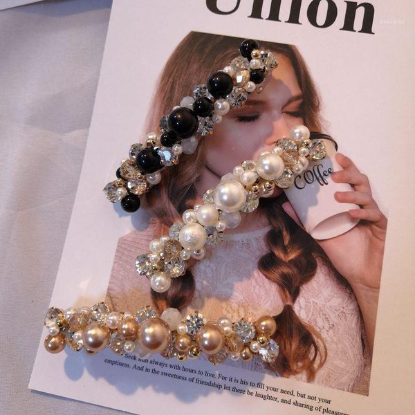 

fashion rhinestone spring hair clips accessories elegance women colourful beads glittering hairpins barrette1