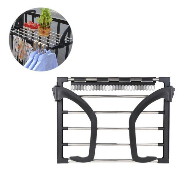 

stainless steel balcony drying shoe rack multi-function folding window diaper laundry clothes dryer portable indoor hangers & racks