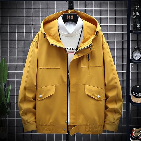 

men's windbreaker jackets oversize mens hooded water proof wind breaker casual coat male clothing 2021 spring autumn jackets men x0621, Black;brown