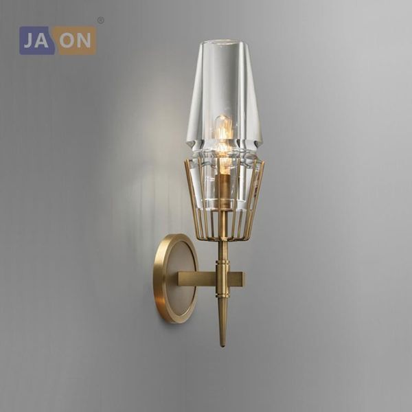 

wall lamp e14 edison retro american copper glass classic led light sconce for store foyer bedroom