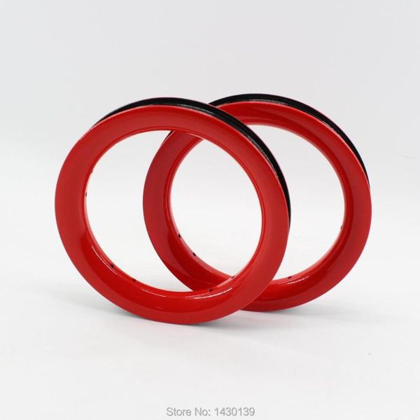 

bike wheels 2pcs gloss red 12 inch 25mm slide car scooter push full carbon fibre bicycle clincher rims 12er ship