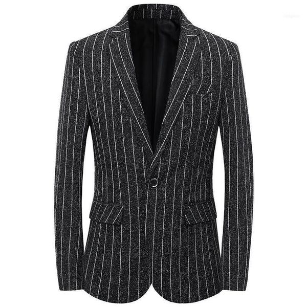 

men blazer masculino single button business informal male casual slim fit costume homme fashion striped blazers mens suit jacket1, White;black