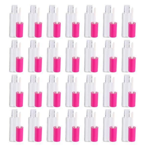 

storage bottles & jars 100 pcs lip gloss bottle brillant container diy accessories with cover for ladies girls (rosy)