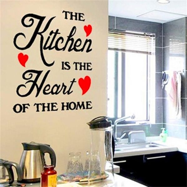 

wall stickers kitchen is heart of the home letter pattern sticker pvc removable decor diy art