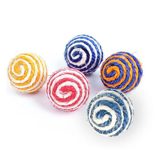 

cat toys pet dog kitten teaser playing chew rattling scratch toy sisal rope ball w0yf