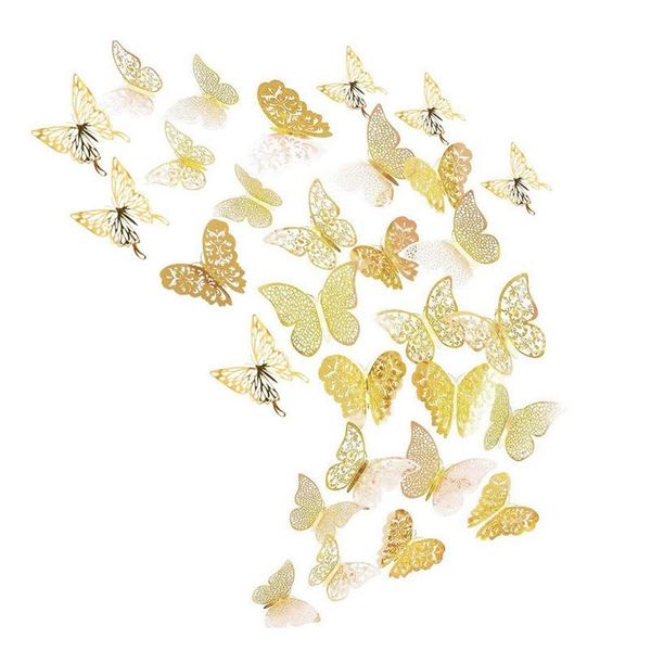 

wall stickers 48 pcs 3d butterfly decals removable art for home living room party decor