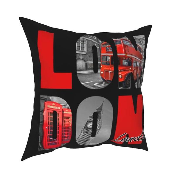 

cushion/decorative pillow souvenir of london pillowcases home bus british red print english letters uk cushion case decor throw 40*40cm