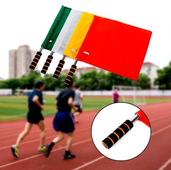 

party decoration command signal flags athletic handheld stainless steel referee flag track field red yellow green blue white