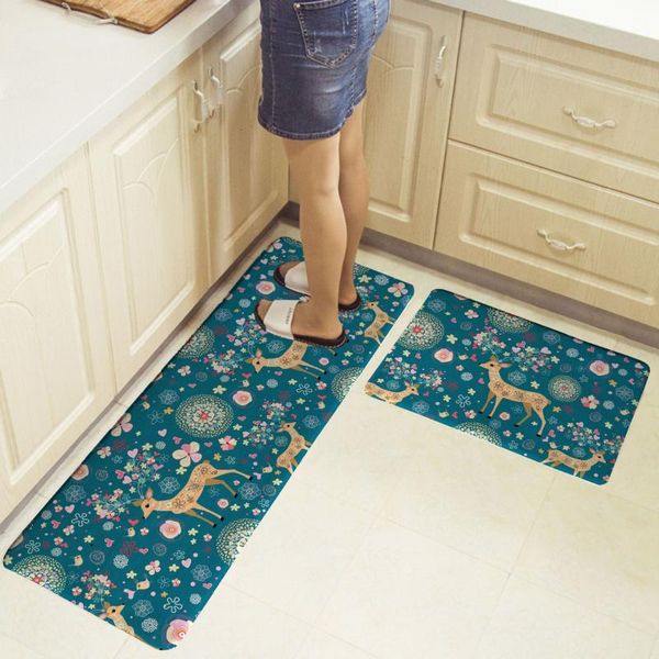 

carpets 2pcs non-slip kitchen mat flannel bath carpet floor home entrance doormat absorbent mats modern rug