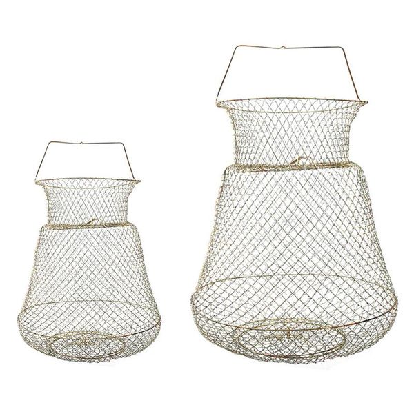 

fishing accessories mental foldable hanging wire folding steel net fish cage material spare parts