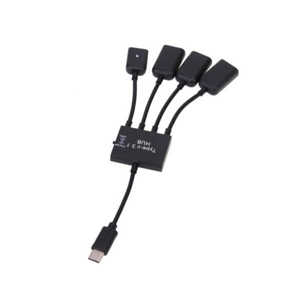 

audio cables & connectors 4-in-1 type-c to micro usb otg hub with power supply type c multifunction charging