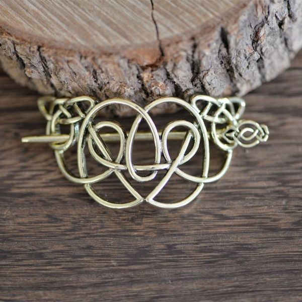 

hair clips & barrettes langhong 1pcs retro knot flower hairpin for women viking clip cosplay jewelry, Golden;silver