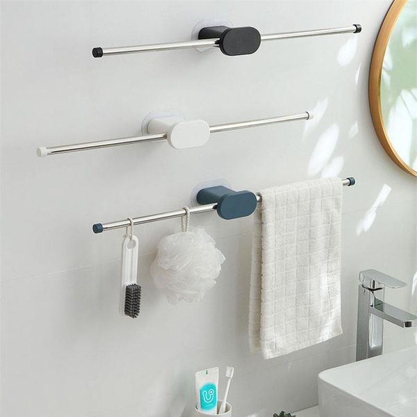 

towel racks bathroom kitchen organizer suction cup bar stainless steel holder rack punch wall mounted slippers storage hanger