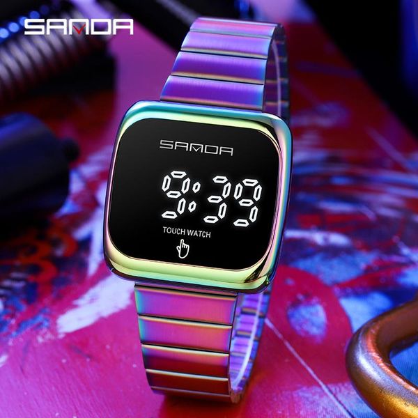 

wristwatches sanda creativity military digital watches men sports chronograph waterproof male electronic wrist relogio masculino, Slivery;brown
