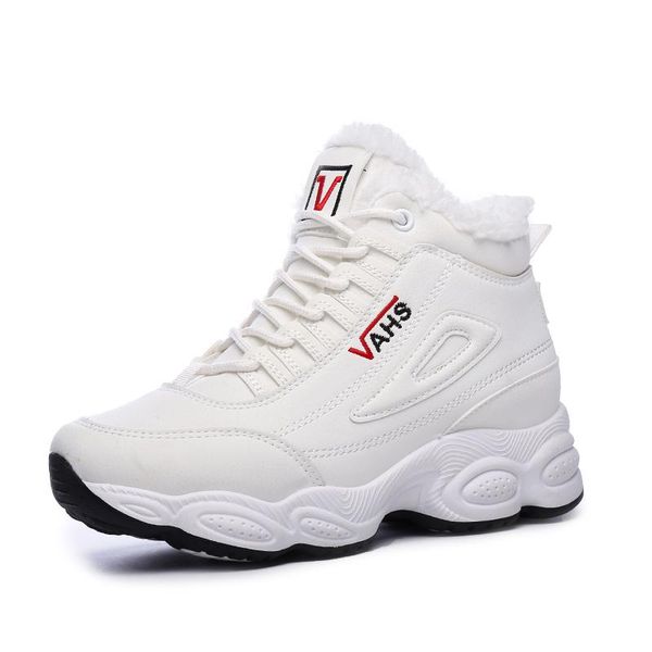

boots women winter fashion ankle woman snow shoes sneakers women's spring platform with warm fur insole for outdoor, Black