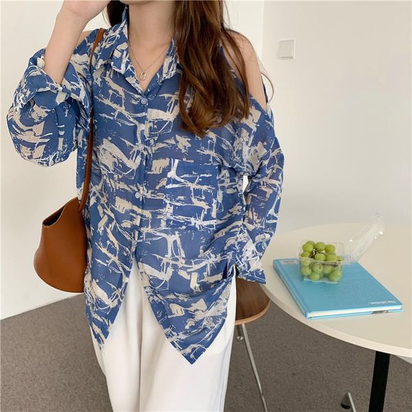 

women's blouses & shirts alien kitty 2021 summer elegance full sleeves loose single breasted chic all match lady fashion chiffonade, White