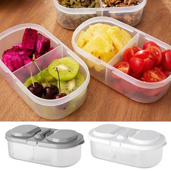

storage box plastic clear container set double grids seal with buckle kitchen refrigerator boxes tableware dinnerware sets