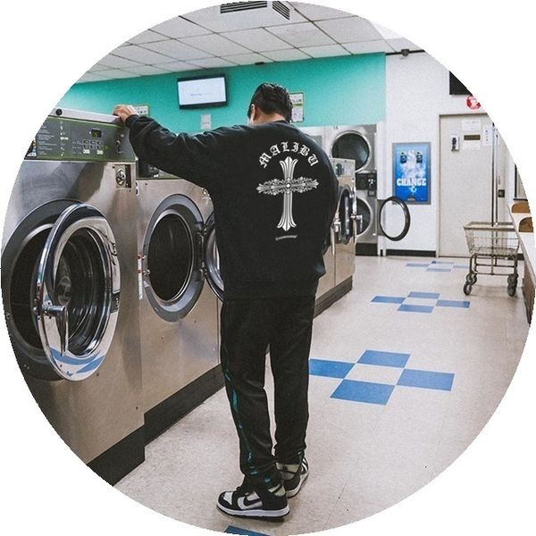 

chrome/heartsof strict hong kong it fashion brand selection crosin sweater men's super fire long sleeve cross sanskrit loos, Black