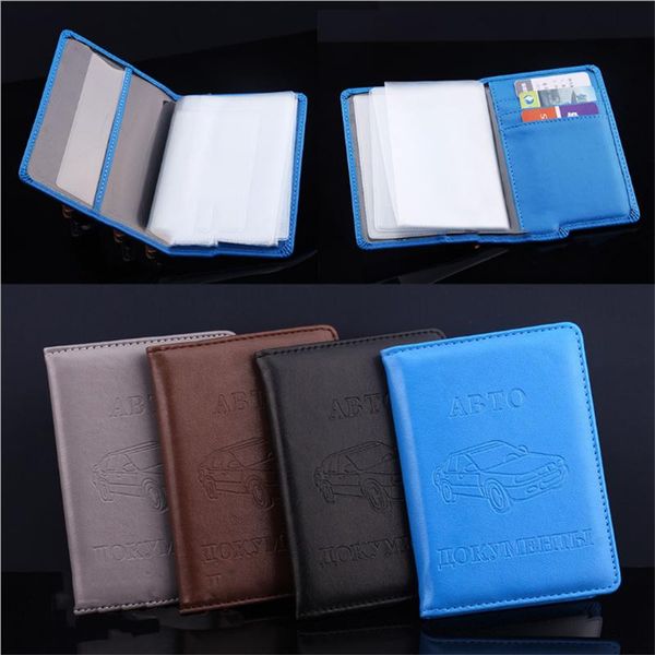 

card holders russian auto driver license bag pu leather passport cover car driving case documents holder, Brown;gray