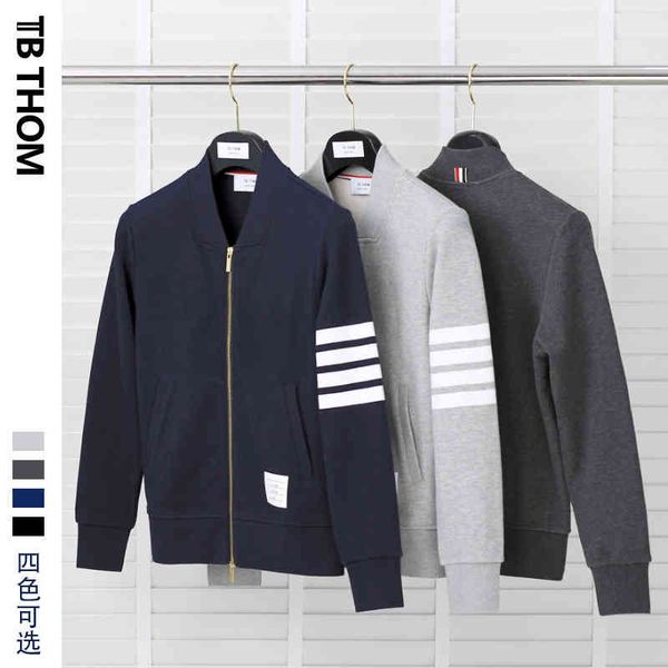 

thomv neck zip et men's coat tb bomber, Black;brown