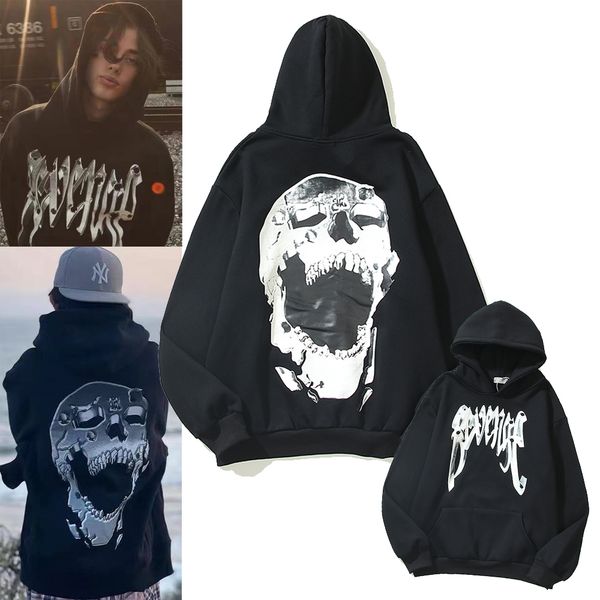 

men's printed hoodies black long sleeve streetwear hip hop novelty fleece casual loose fit luxury designer hoodie men women couple&#039