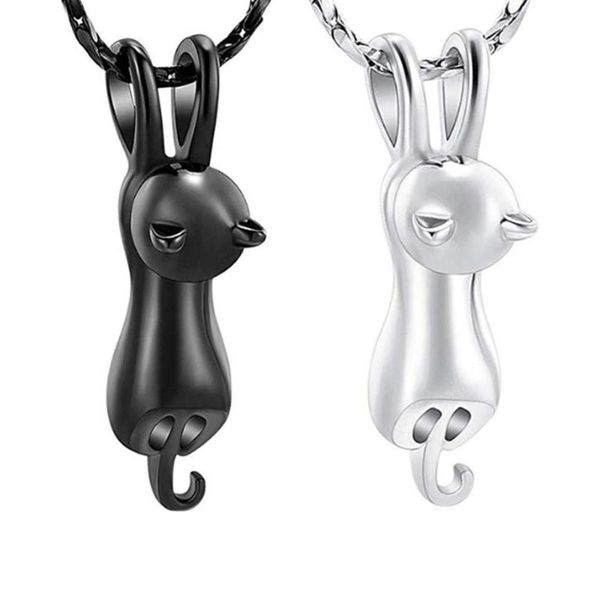 

pendant necklaces stainless steel pet cremation jewelry for ashes memorial ash keepsake cat urn pendants animal necklace, Silver