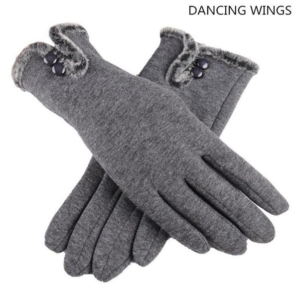 

five fingers gloves 2pairs/pack winter for women thick warm outdoor mittens plus velvet touch screen mobile phone pad, Blue;gray