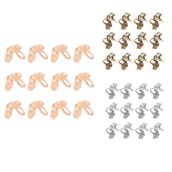 

napkin rings 12pcs ring ginkgo leaf restaurant metal buckle holder el table decoratio