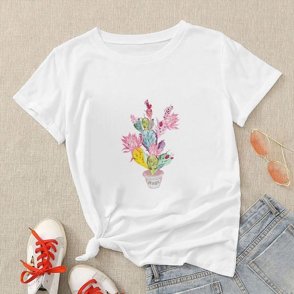 

Cactus Printed Female Fashion Mens T Shirts Harajuku And Women Tee Summer Elegant 90s Plus Size Short Sleeve Mujer, White;black