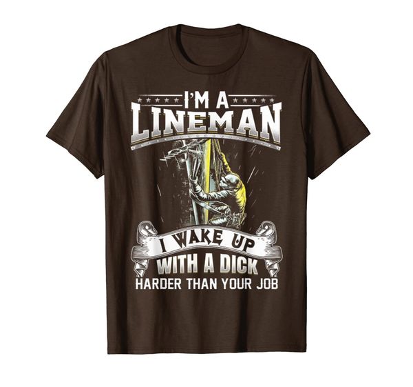 

i'm a lineman i wake up t-shirt, White;black