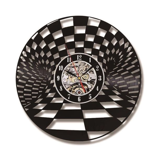 

wall clocks creative chess board record clock dots circles disco wheel designs hanging gift for dj home decor
