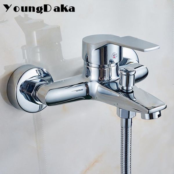 

wall mounted bathroom brass faucet bath tub mixer tap with hand shower head /modern chrome finish set sets