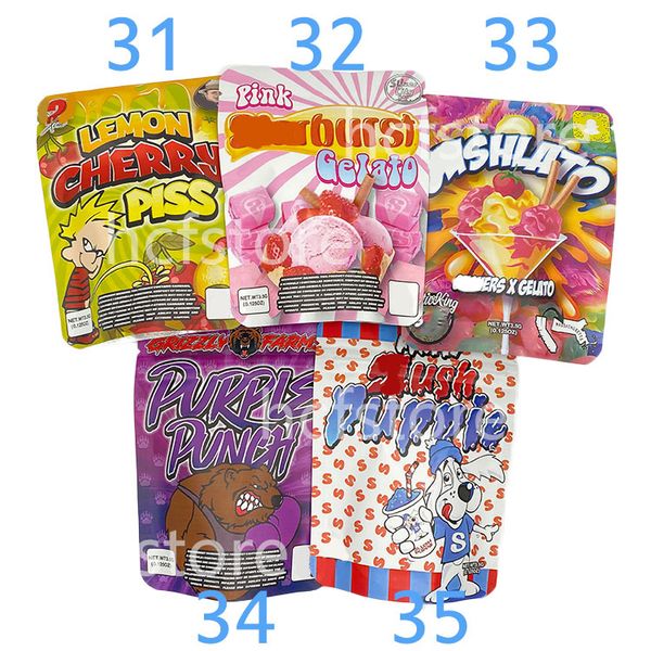 

edible packaging bags 3.5g rose runtz mount kiliman jaro animal mintz blue cream lemon cherry piss pink starburst gelato purpie punch flower