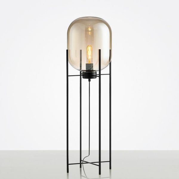 

amber glass floor lamp four tripod postmodern bedroom smoke gray standing lamps for living room
